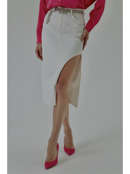 FALDA MIDI ABERTURA ASIMÉTRICA